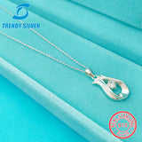 Zircon 925 Silver Pendant Necklace Light Minority Collarbone Necklace