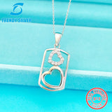 Zircon 925 Silver Pendant Necklace Ethnic Collarbone Jewelry
