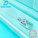 Zircon 925 Silver Pendant Necklace Ethnic Collarbone Jewelry