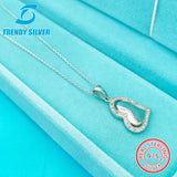 Micro Zircon 925 Silver Pendant Necklace Light Collarbone Necklace