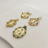 Zircon Virgin Mary Charms Pendants DIY Jewelry Making