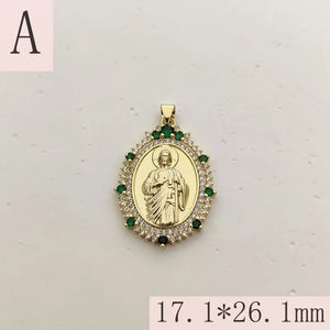 Zircon Virgin Mary Charms Pendants DIY Jewelry Making