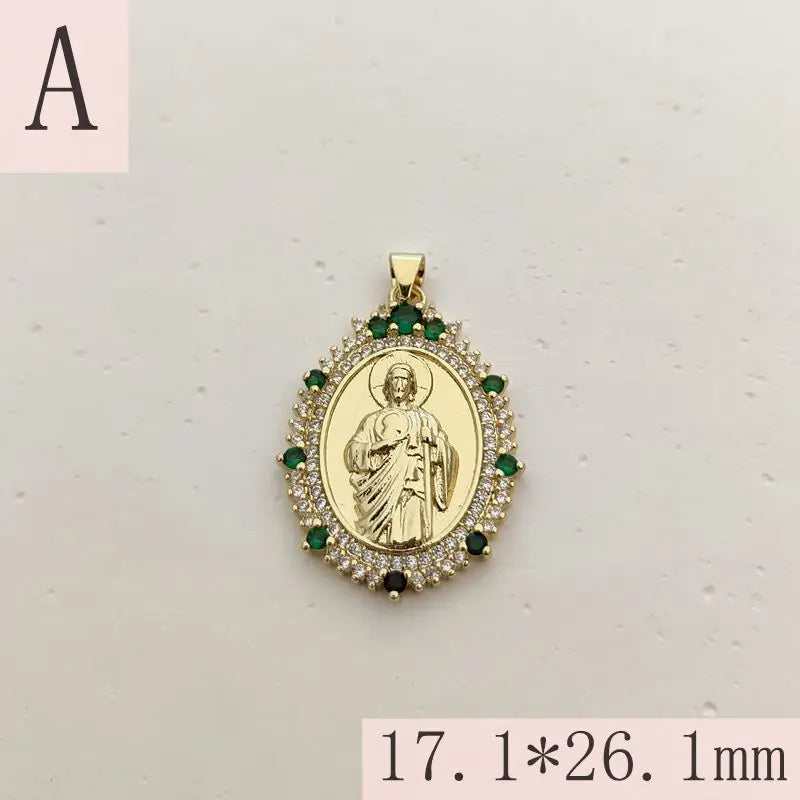 Zircon Virgin Mary Charms Pendants DIY Jewelry Making