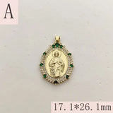 Zircon Virgin Mary Charms Pendants DIY Jewelry Making