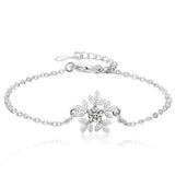 Micro Inlaid Zircon Snowflake Student Hipster Sweet Silver Bracelet