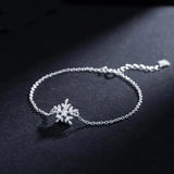 Micro Inlaid Zircon Snowflake Student Hipster Sweet Silver Bracelet