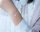 Micro Inlaid Zircon Snowflake Student Hipster Sweet Silver Bracelet