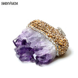 Micro Inlay Zircon Natural Amethysts Pendant DIY Jewelry Making