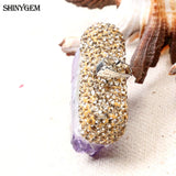 Micro Inlay Zircon Natural Amethysts Pendant DIY Jewelry Making