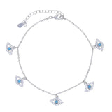 Turquoise Evil Eye Charm Link Chain Anklet for Women