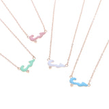 Micro Pave CZ Enamel Arabic Love Charm Necklace Jewelry