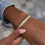 Heart Bangle Bracelet with 5A Cz Stones