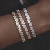 Heart Bangle Bracelet with 5A Cz Stones