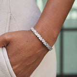 Heart Bangle Bracelet with 5A Cz Stones