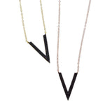 Micro Pave Cz V Charm Necklace 925 Silver Choker Chain