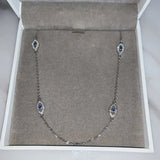 Micro Pave CZ Evil Eye Charm 925 Sterling Silver Chain Necklace