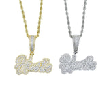 Micro Pave CZ Hip Hop Hustle Pendant Necklace For Men