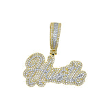 Micro Pave CZ Hip Hop Hustle Pendant Necklace For Men