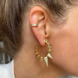 Micro Pave CZ Spike Circle Hoop Earring