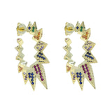 Micro Pave CZ Spike Circle Hoop Earring