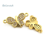 Micro Pave CZ Zirconia Pendant, Butterfly Charms, Metal Jewelry Making