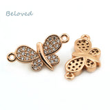 Micro Pave CZ Zirconia Pendant, Butterfly Charms, Metal Jewelry Making