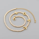 CZ Tennis Chain Love Necklaces Crystal Chokers Women Jewelry