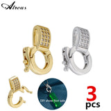Micro Pave CZ Safety Lock Clasp Hooks for Jewelry Making