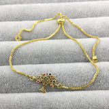 Micro Pave Evil Eye Hamsa Charms Bracelet for Women