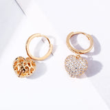 Micro Pave Heart Drop Earrings for Women Female Rose Silvery Sweet Earrings