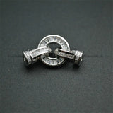 Micro Pave Square CZ Round Shape Charm Clasps Jewelry Components