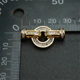 Micro Pave Square CZ Round Shape Charm Clasps Jewelry Components