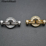 Micro Pave Square CZ Round Shape Charm Clasps Jewelry Components