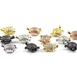Micro Pave Zircon Tortois Beads Charms Copper Spacer Loose Beads 4pcs/lot