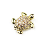 Micro Pave Zircon Tortois Beads Charms Copper Spacer Loose Beads 4pcs/lot