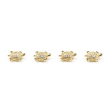 Micro Pave Zircon Tortois Beads Charms Copper Spacer Loose Beads 4pcs/lot