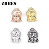 Micro Pave Zircon Buddha Pendant CZ Copper Beads Charms Spacers