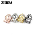 Micro Pave Zircon Buddha Pendant CZ Copper Beads Charms Spacers
