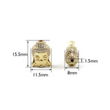Micro Pave Zircon Buddha Pendant CZ Copper Beads Charms Spacers