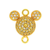 Micro Pave Zircon Silver Plated Mouse Charm Pendants for Bracelet Making