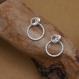 Micro Pave Zircon Front And Back Circle Stud Earrings For Women Jewelry