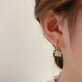 Micro Pave Zirconia Flower Hoop Earrings Delicate Jewelry
