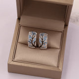Zircon Clip On Tree Branch Earrings 925 Silver