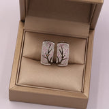Zircon Clip On Tree Branch Earrings 925 Silver