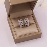 Zircon Clip On Tree Branch Earrings 925 Silver