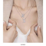 Micro Zircon Zirconium Stone Letters Necklace Woman Tide Niche Clavicle Chain