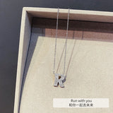 Micro Zircon Zirconium Stone Letters Necklace Woman Tide Niche Clavicle Chain
