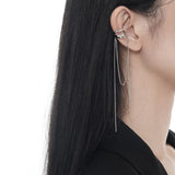 Sterling Silver Double-layer Chain Ear Clip Without Ear Hole