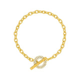 Micro-inlaid Copper OT Button Letter Woman Bracelet Female Tide