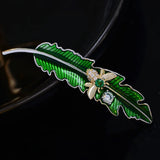 Zircon Bee Brooch Japanese Leaves Corsage Ins Brooch